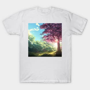 Sakura in Sunlit Forest T-Shirt